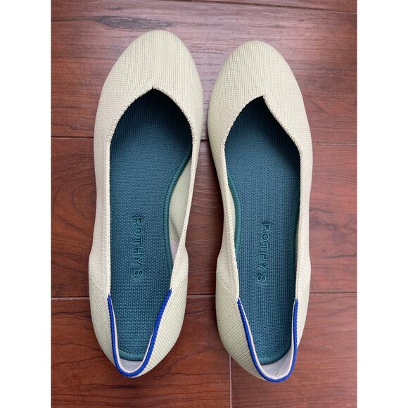 Rothy's The Flat Womens 8.5 Birdseye Ballet Mint Green Round Toe Shoes Slip On - Picture 8 of 9